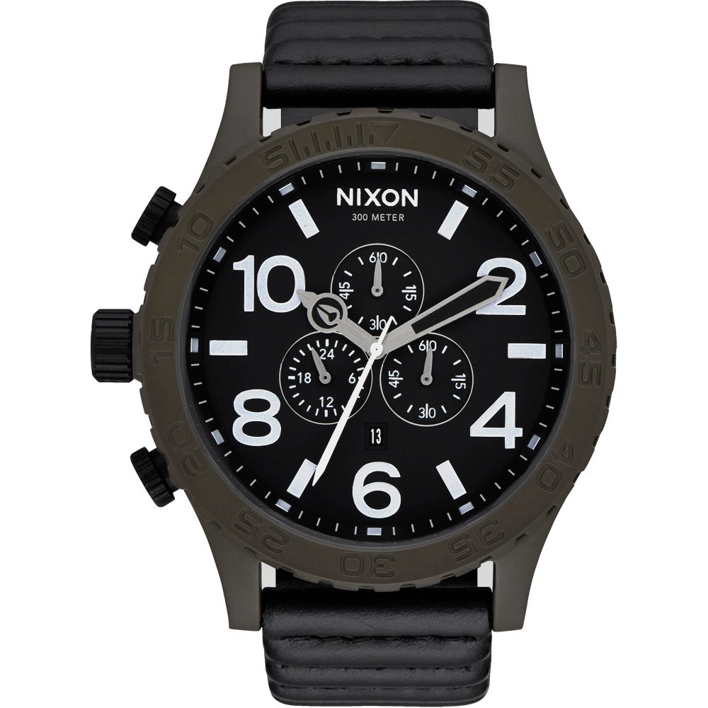 NIXON 51-30 CHRONO LEATHER 潛龍諜影運動腕錶-A124/51mm