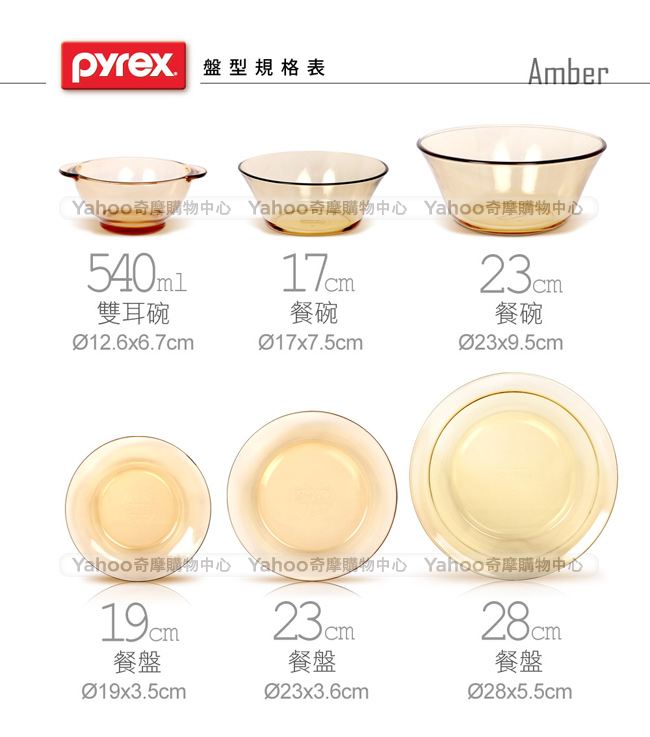 美國康寧 Pyrex19cm 透明餐盤