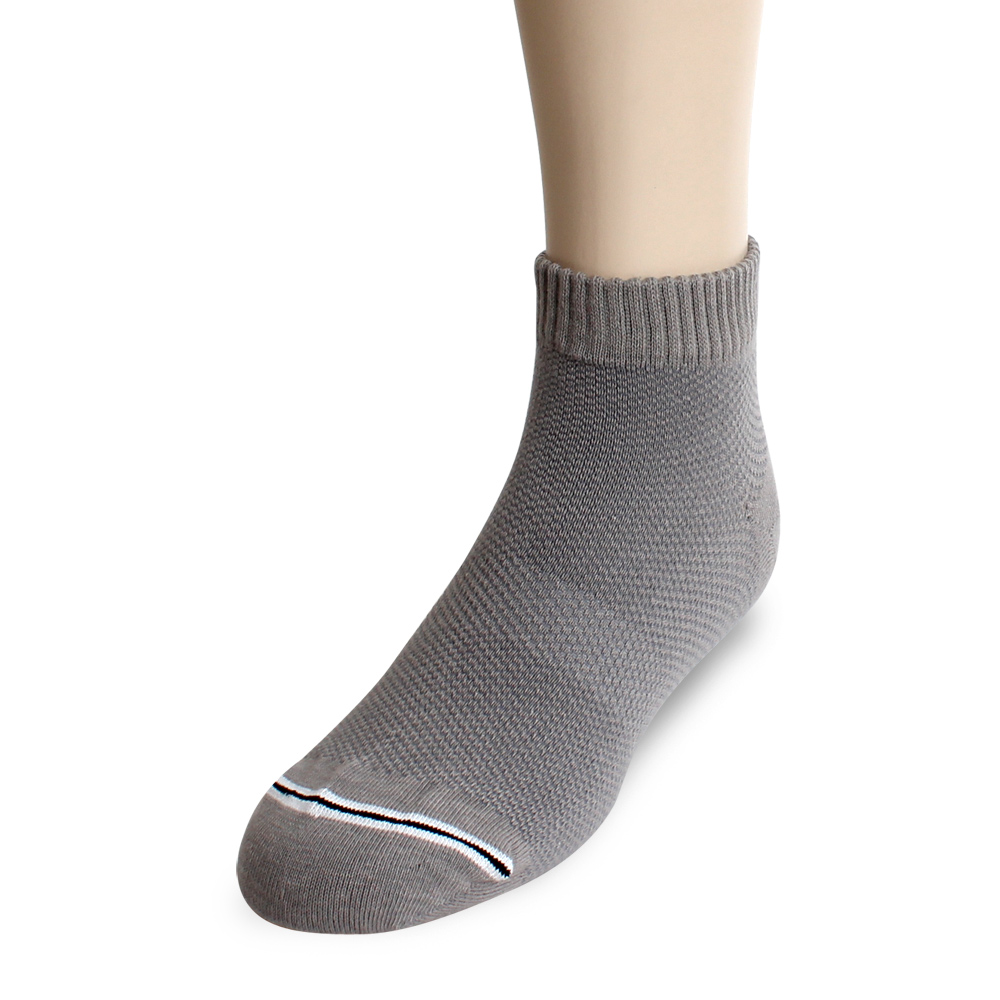 裕發 90°直角不滑落透氣網孔船型襪(20~24cm)3入-淺灰