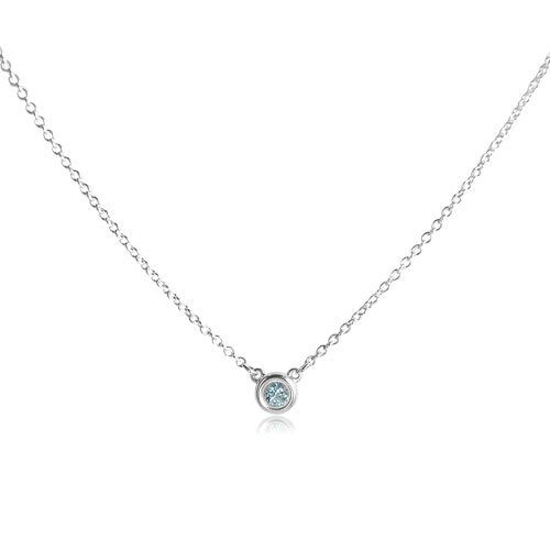 Tiffany&Co. Elsa Peretti 純淨圓形海藍寶石純銀項鍊