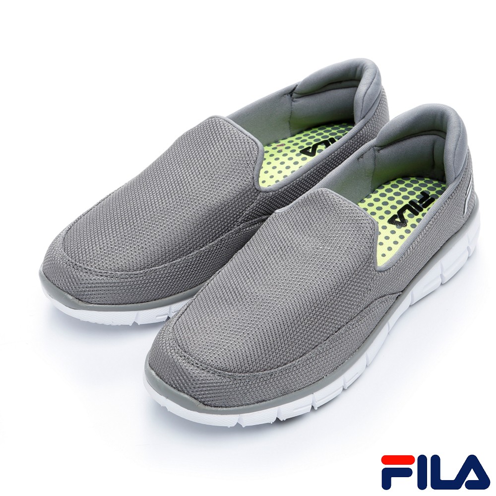 FILA男輕便鞋(灰色)-透氣棉鞋墊 1-C603Q-411