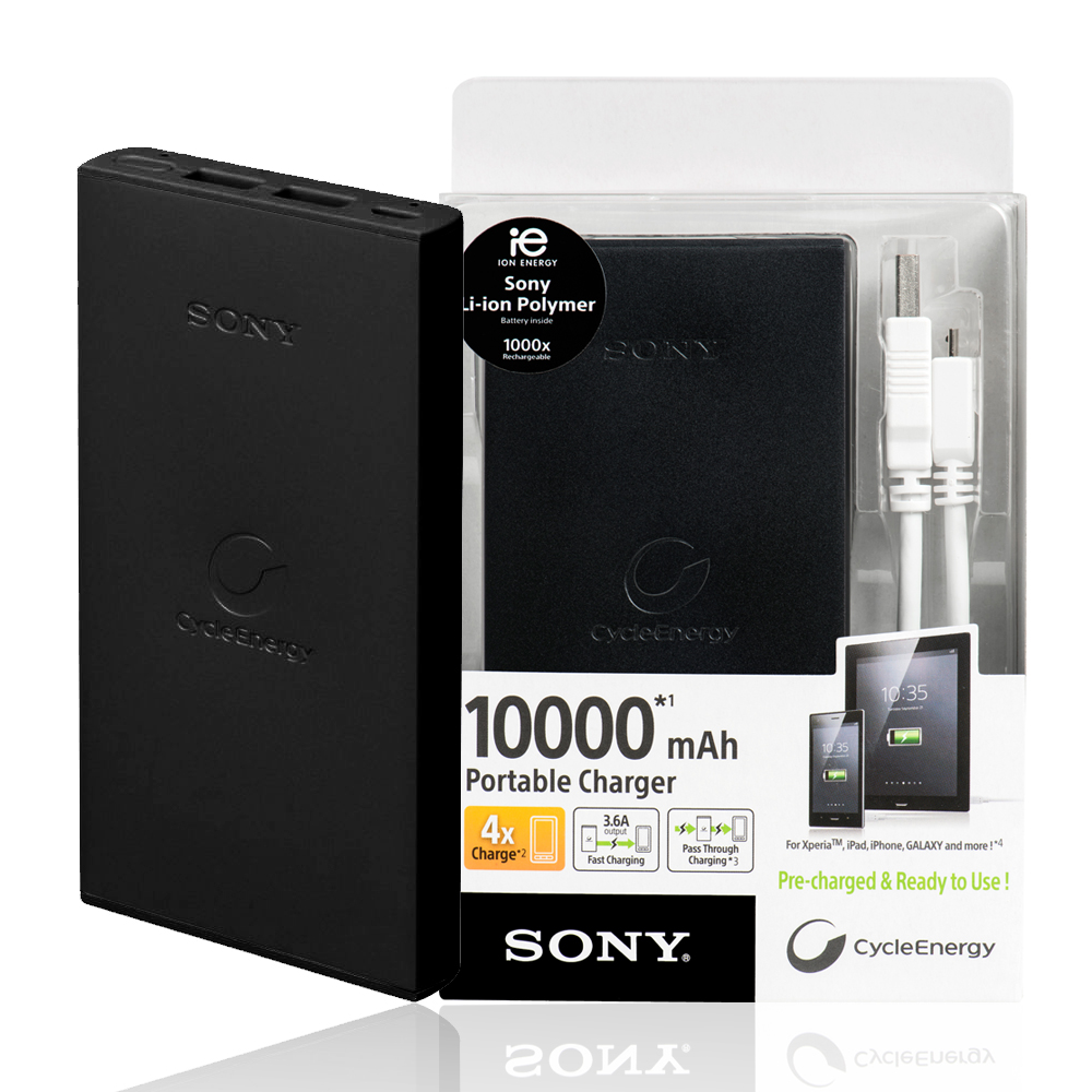 SONY 超薄鋁合金行動電源 10000mAh (黑)