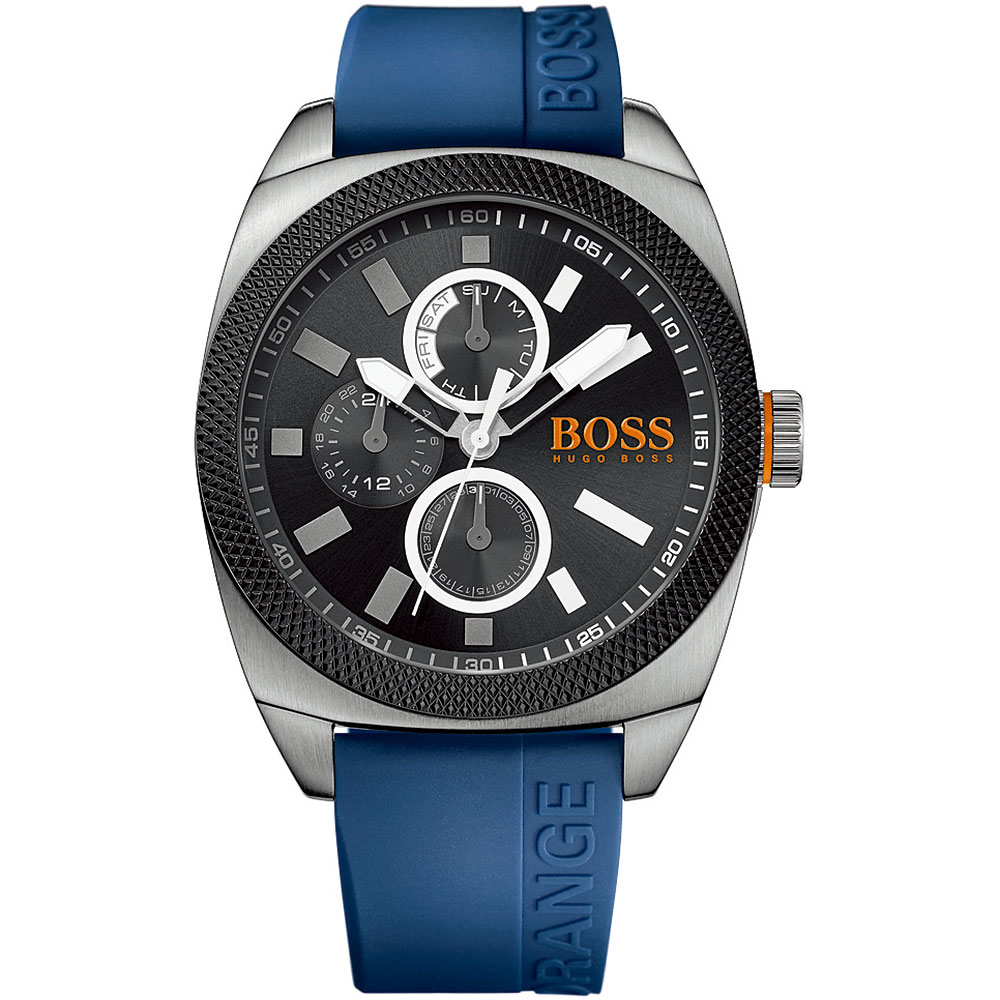 Hugo Boss 運動競賽日曆腕錶-黑x藍/48mm