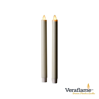 Veraflame 擬真火焰長條蠟燭組- 8吋(象牙白)