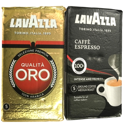 LAVAZZA ORO金牌咖啡粉(2包)＋ESPRESSO黑牌咖啡粉(2包)