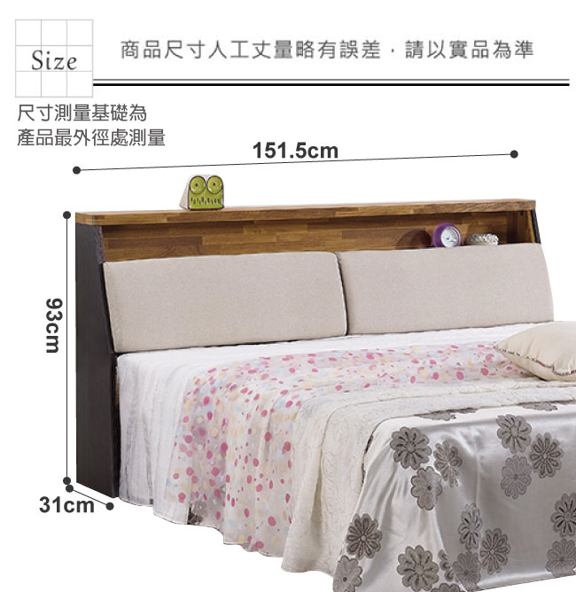 床頭箱 雙人5尺 歐絲被櫥式床頭箱 品家居