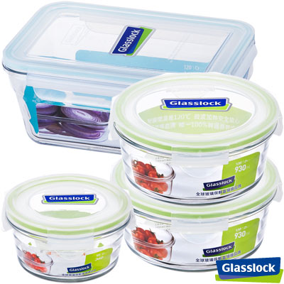 Glasslock強化玻璃微波保鮮盒 - 樂活宜夏4件組
