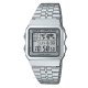 CASIO 復古風數字復刻地圖液晶顯示腕錶(A-500WA-7A)-銀X銀框/34mm product thumbnail 1