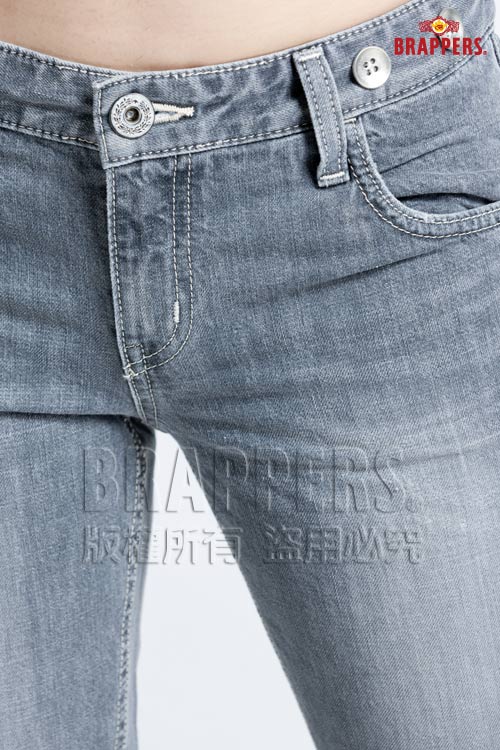 BRAPPERS 女款 BoyFirendWork系列-女用九分反摺工作褲-淺黑灰
