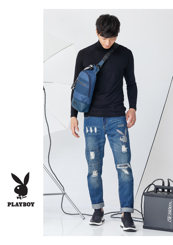 PLAYBOY- 單肩背包 Cool play系列-藍色