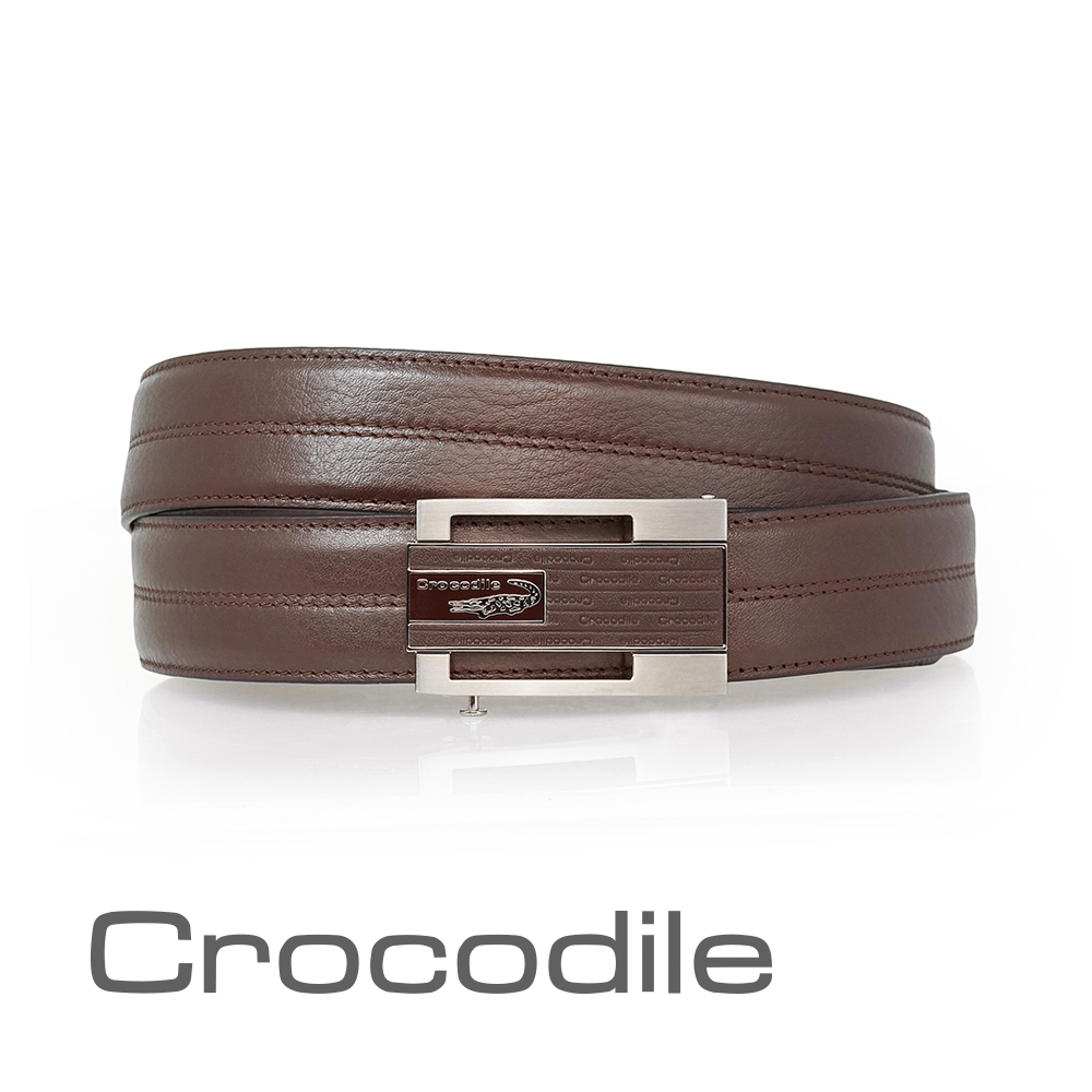 Crocodile 寬版紳士自動穿扣皮帶 0101-25008-02