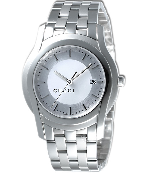 GUCCI G-Class 都會經典時尚腕錶-銀白/38mm