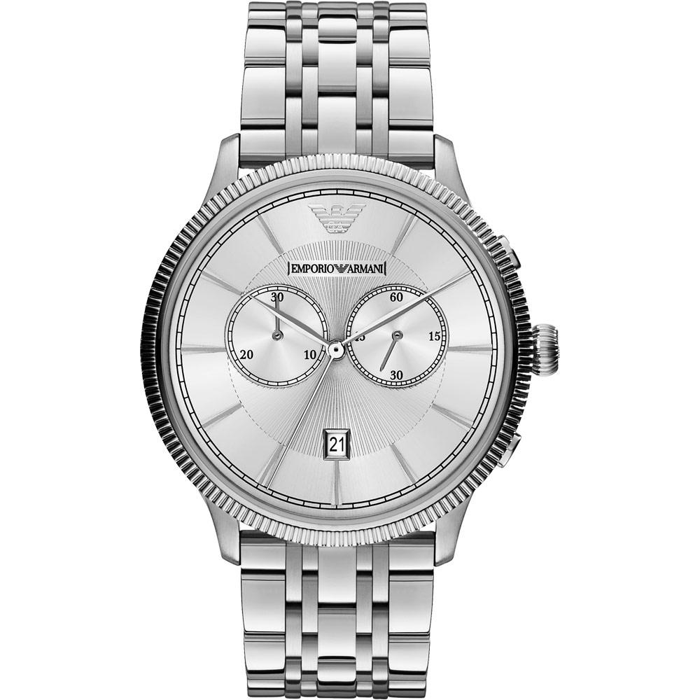 ARMANI Classic 爵士時尚雙眼計時腕錶-43mm