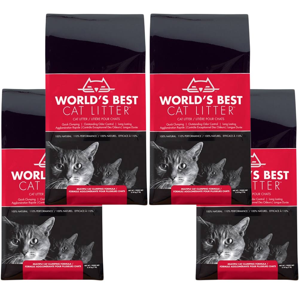 World’s Best 世嘉 原味清香 多貓用 強效凝結玉米砂 7磅 x 4包入