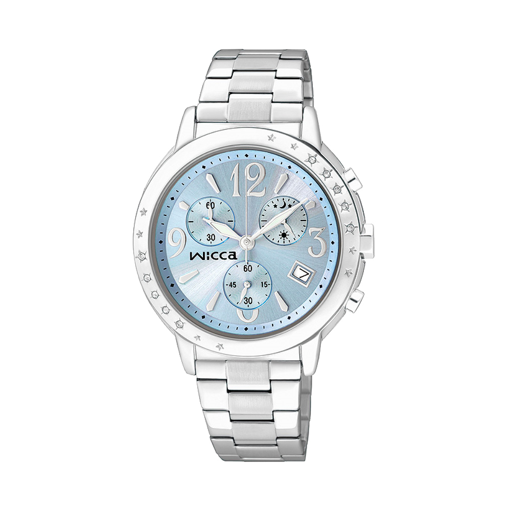 CITIZEN wicca 夢幻星空施華洛世奇計時腕錶(BM1-113-71)-藍/34mm