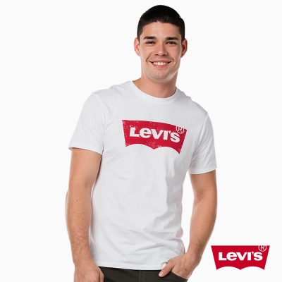 Levis 男款 短袖T恤 / 斑駁款LOGO / 白色-動態show