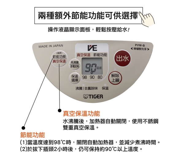 【虎牌】2.91L VE節能省電動熱水瓶 PVW-B30R