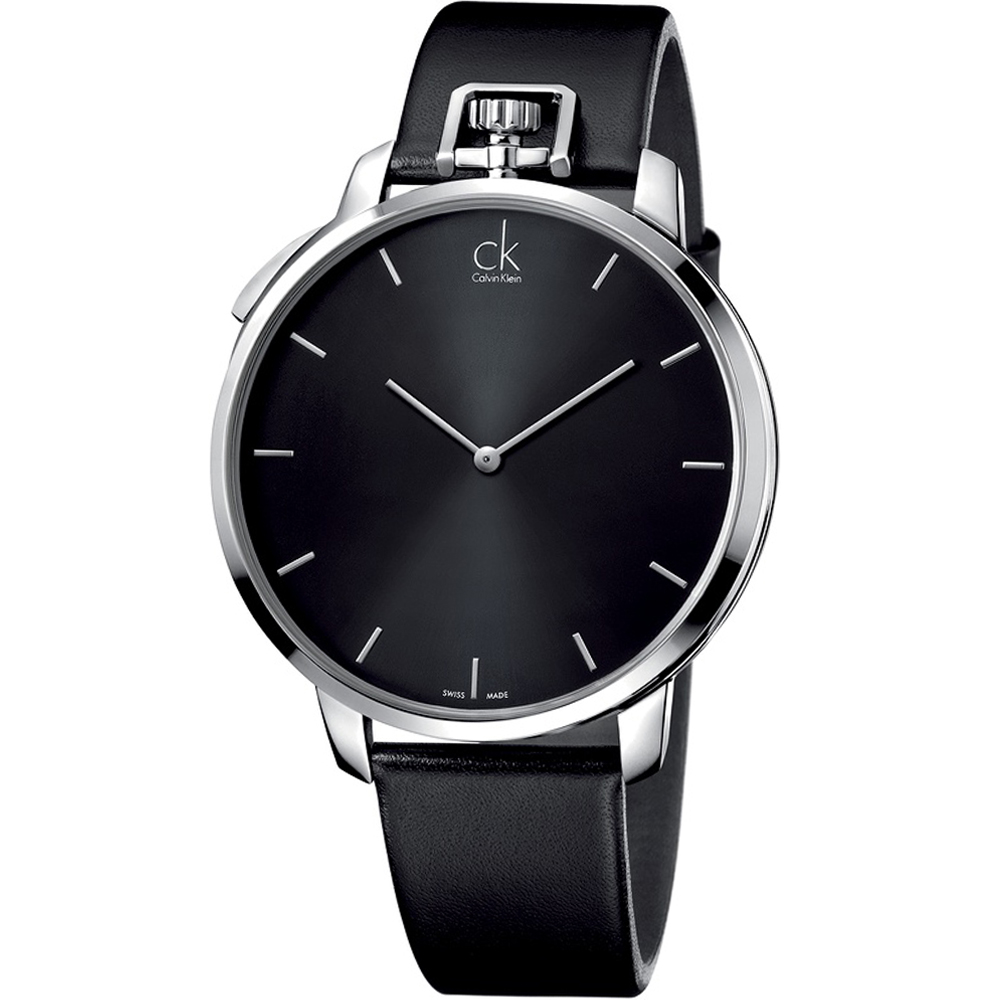 Calvin Klein CK 經典時尚懷錶兩用錶-黑/48mm