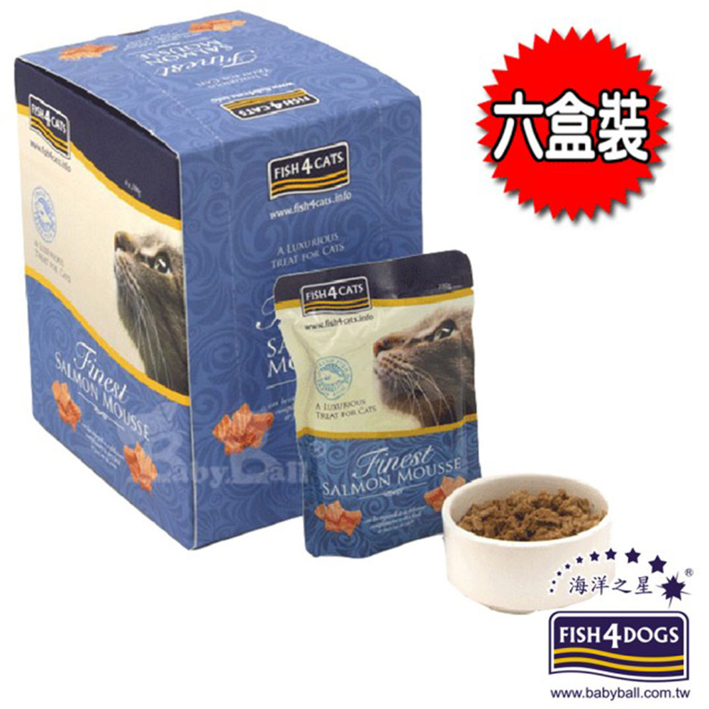 海洋之星FISH4DOGS 海藻精華鮭魚慕斯 貓用 6盒裝 100gX36入