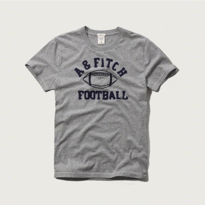 A&F 經典圖案文字短袖T恤-灰色 AF Abercrombie