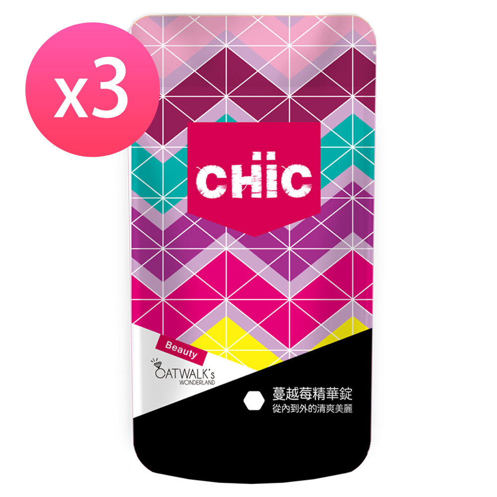 【CHiC】蔓越莓精華錠(60顆/袋) 3入組