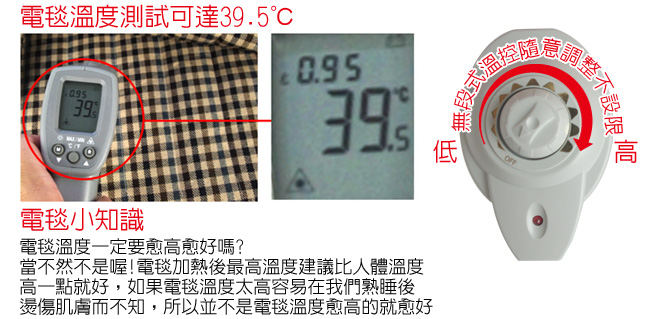 台灣製造雙人電熱毯ED191-1
