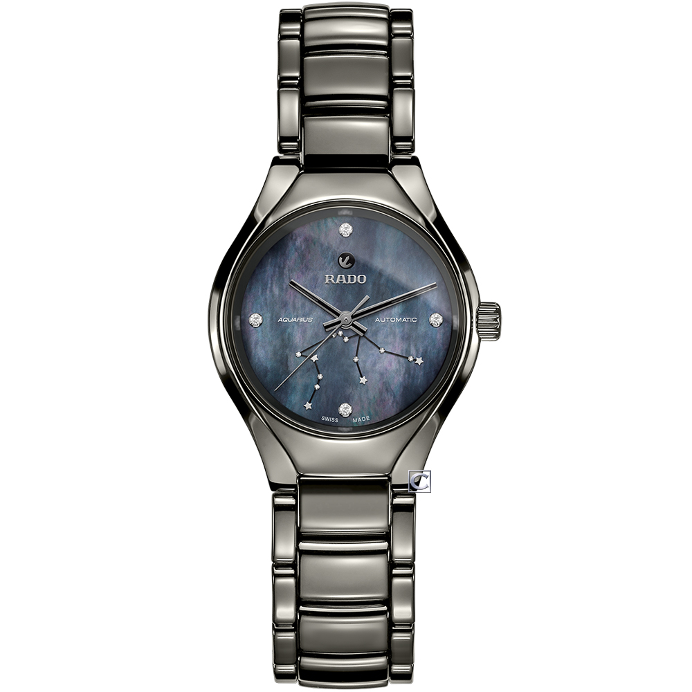 RADO 雷達錶 官方授權(R02) 真我系列12星座時尚腕錶-水瓶座(R27243982)-30mm