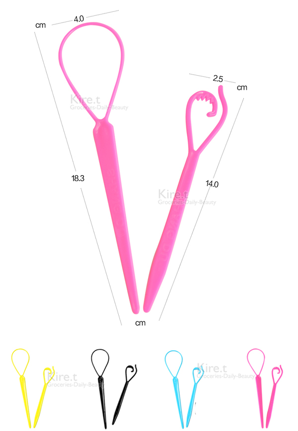 Kiret 彩色電話線髮圈+穿髮棒 編髮棒(造型超值組)