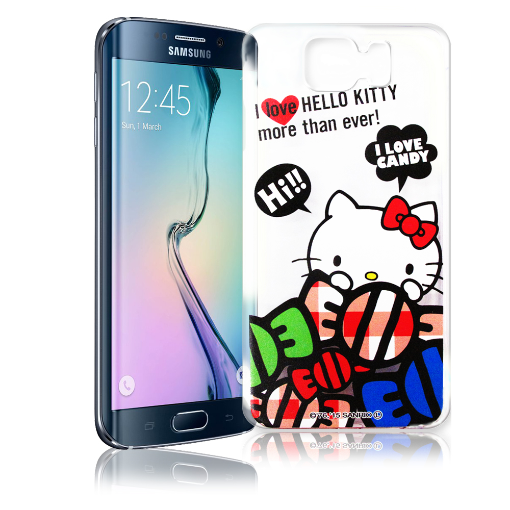 Hello Kitty Samsung Galaxy S6 Edge 透明軟式殼 糖果款