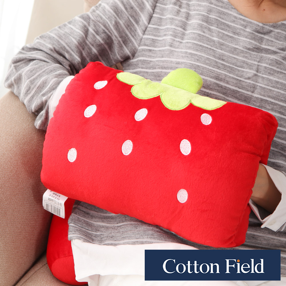 棉花田小草莓可愛造型多功能暖手抱枕