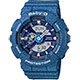 CASIO卡西歐 Baby-G 丹寧雙顯手錶-蔚藍色/43.4mm product thumbnail 1