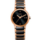 RADO 雷達錶 官方授權(R02) Centrix 晶萃系列女用時尚腕錶-黑+玫瑰金/28mm product thumbnail 1
