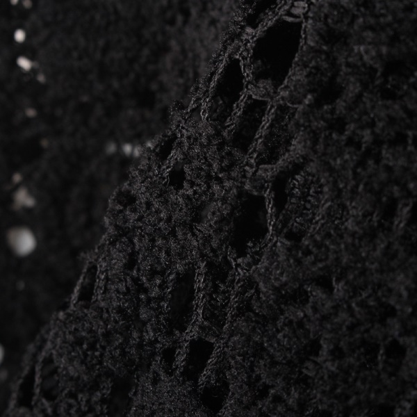 素色蕾絲鏤空圓領七分袖長版上衣/洋裝-OB大尺碼