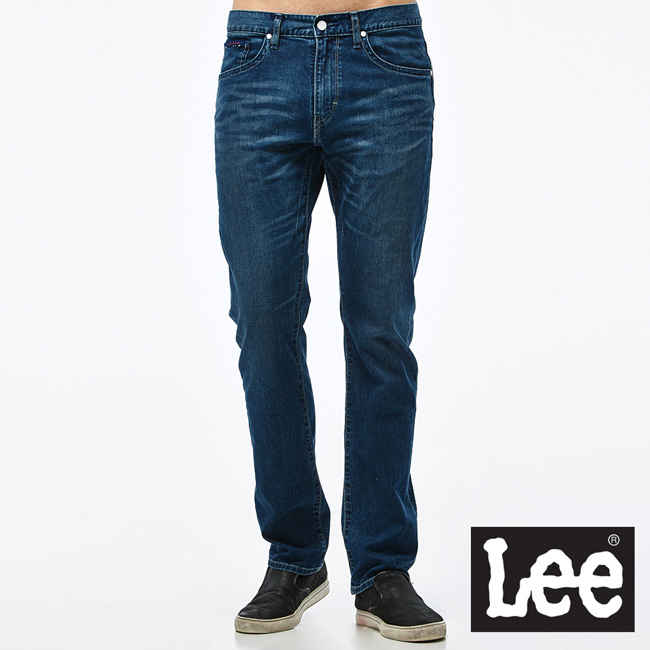 Lee 牛仔褲 726中腰舒適小直筒牛仔褲-男款-藍
