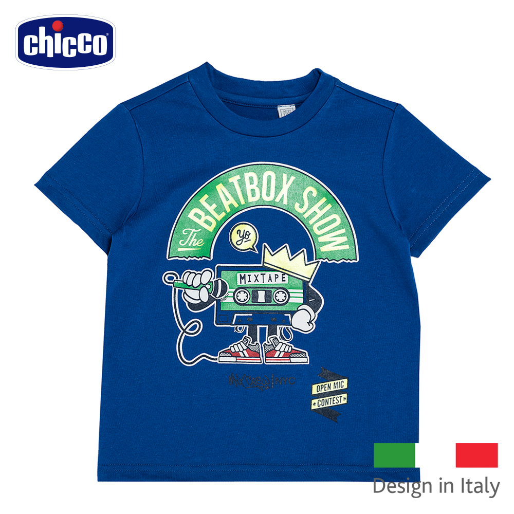 chicco-卡帶歌手藍色短袖T恤(1-4歲)