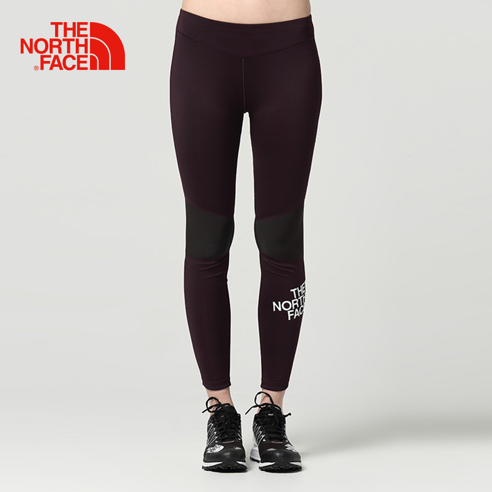 The North Face北面女款紫色吸濕透氣運動緊身褲