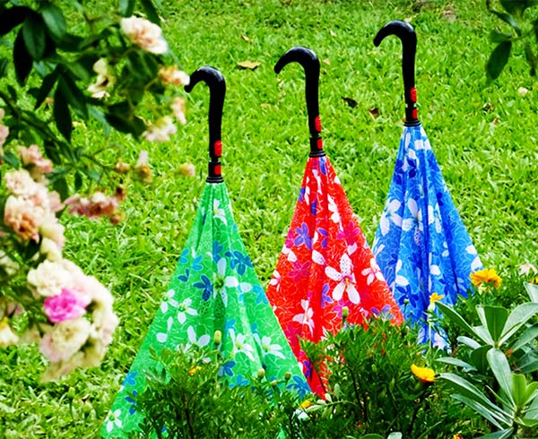 好雅也欣-雙層傘布散熱專利反向傘-浪漫台三線-桐花系列（綠花）