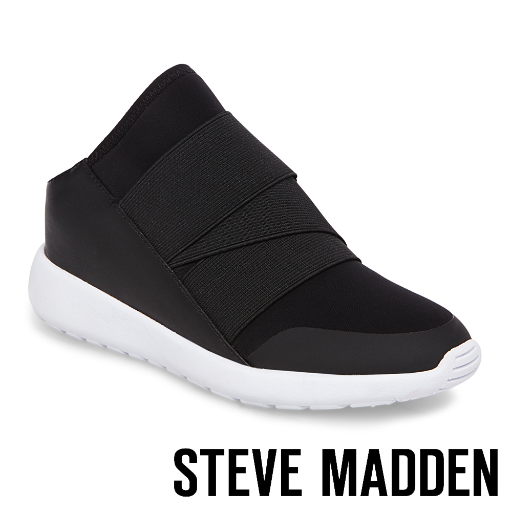 STEVE MADDEN-VINE 異材質拼接休閒穆勒鞋-黑色