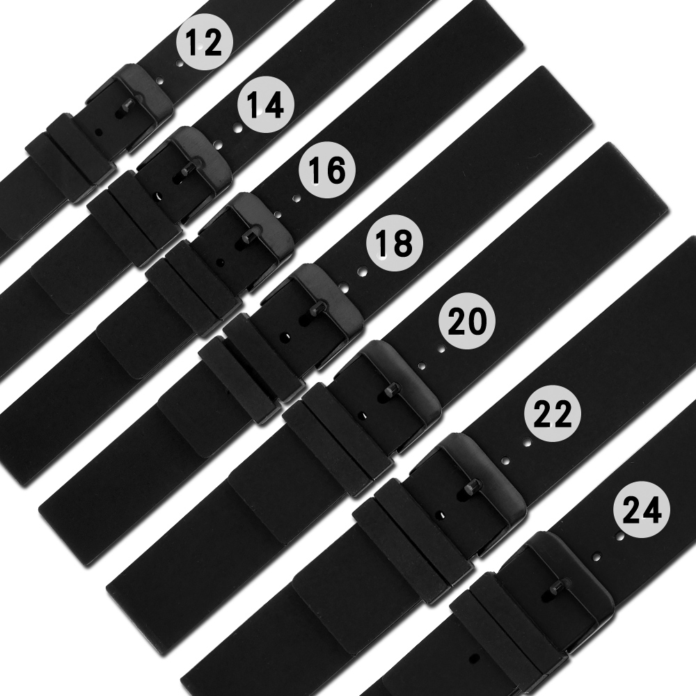 Watchband / 舒適耐用輕便運動型矽膠錶帶-黑色