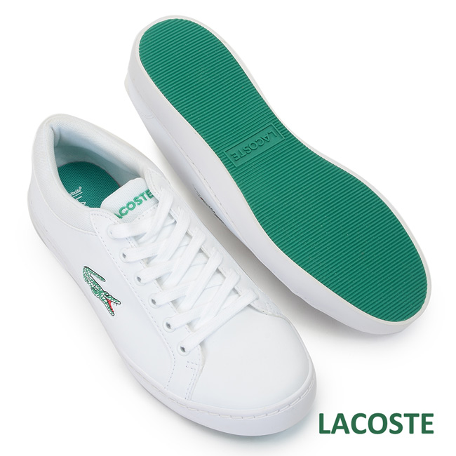 LACOSTE 女用休閒鞋-白/綠