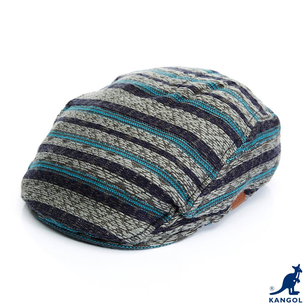 KANGOL 英國袋鼠 - 經典系列 - 雪花針織花紋鴨舌帽 - 深藍色