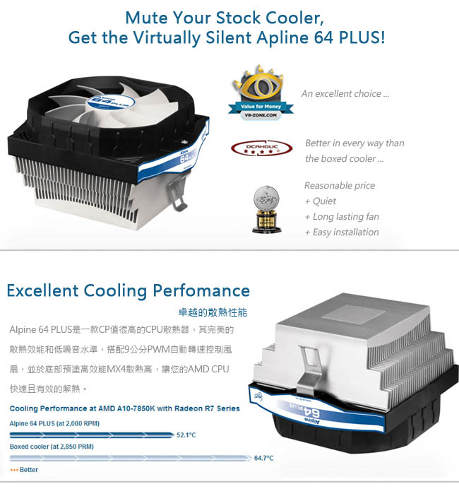 【ARCTIC】Alpine 64 PLUS CPU散熱器