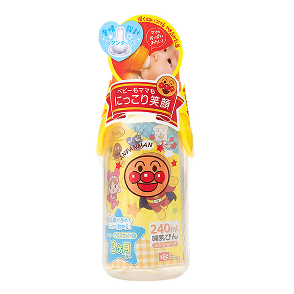 麵包超人-AN麵包超人標準型奶瓶240ml(十字孔)(3m+)