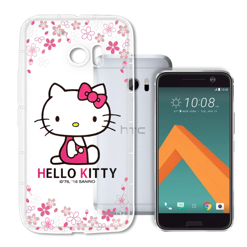 Hello Kitty HTC 10 / M10 彩繪空壓手機殼(櫻花)