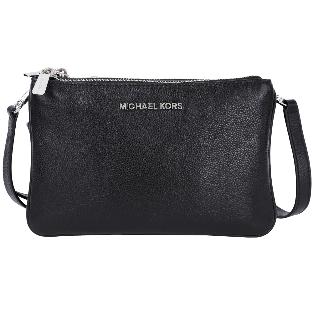 Michael Kors Bedford Gusset 牛皮三層設計斜背包(黑色)