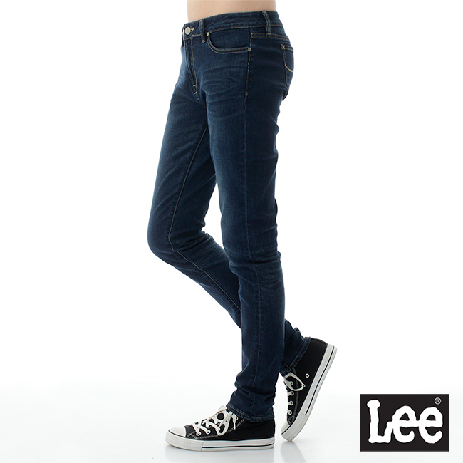 Lee 牛仔褲409中腰合身直筒牛仔褲/RG-女款-藍