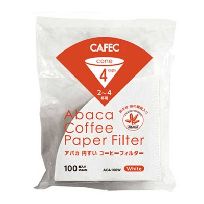 CAFEC AC4-100W V02麻纖維咖啡濾紙100入*2包(HG5003W*2)