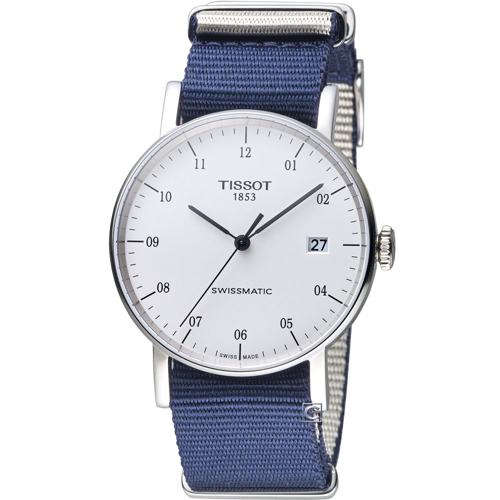 TISSOT 天梭 EVERYTIME 經典雋永機械錶-帆布/40mm