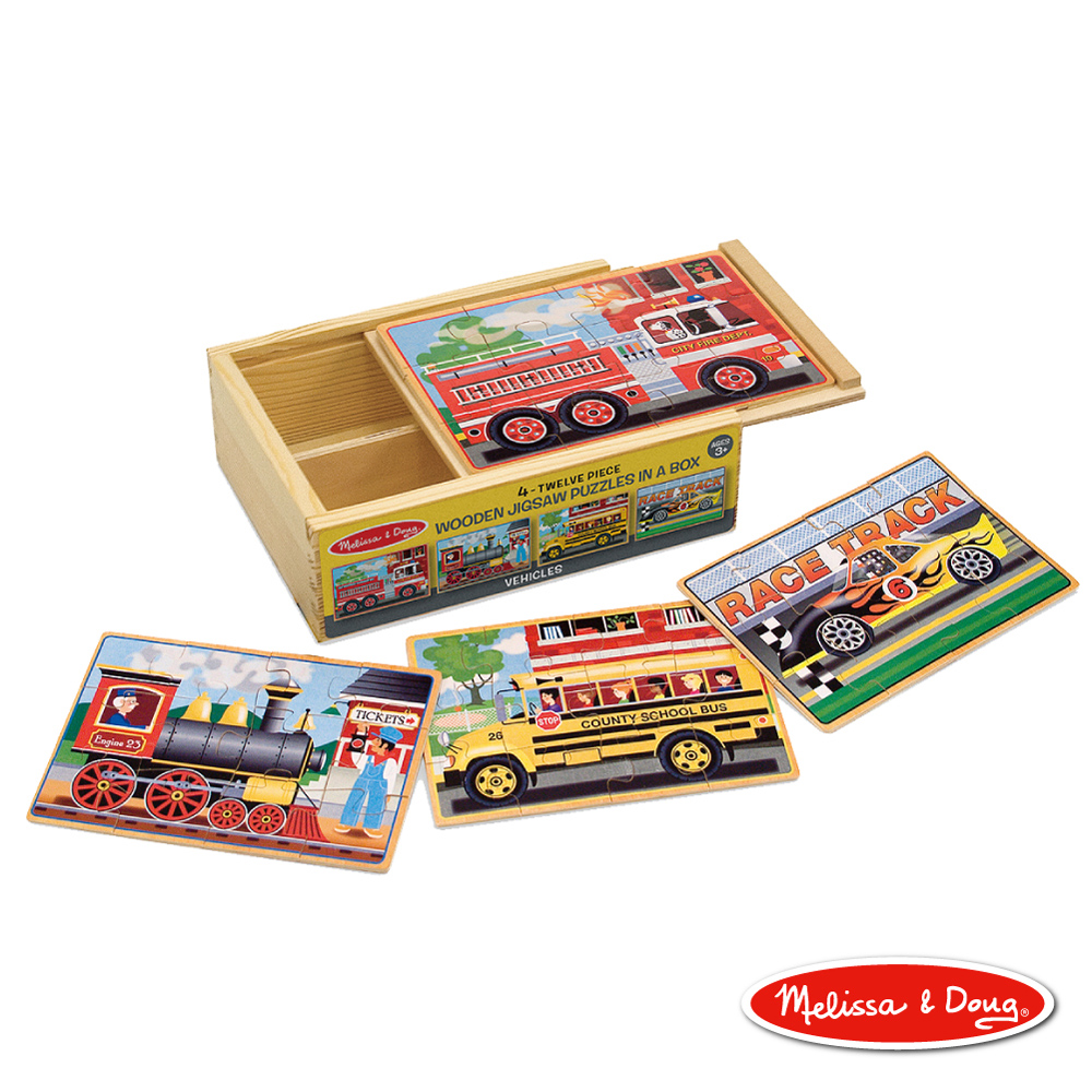 美國瑪莉莎 Melissa & Doug 盒中木製拼圖 - 交通工具