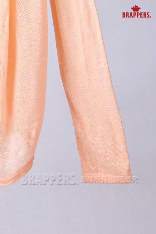 BRAPPERS 女款 配色垂領針織罩衫-杏桃